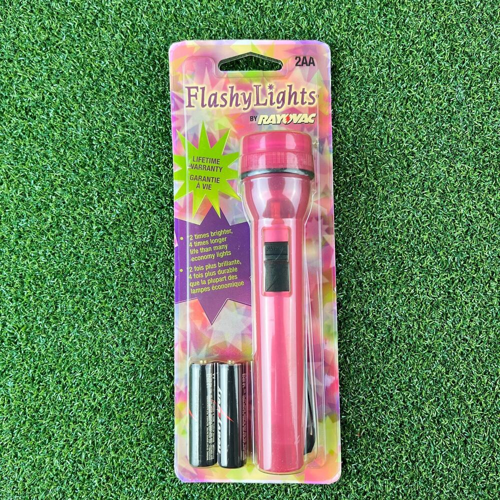 Rayovac Pink Flashy Lights Flashlight AA Battery Hand Held
